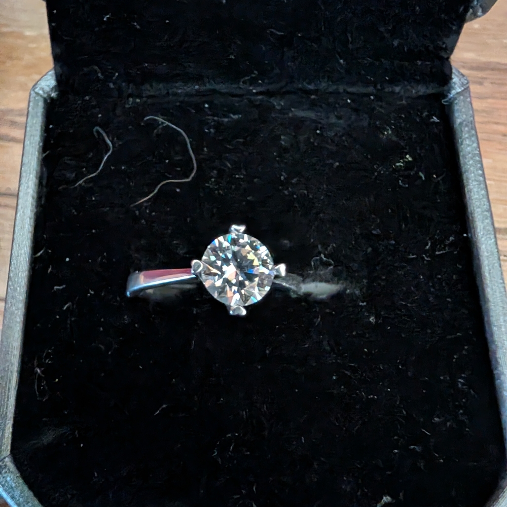 Fiery Moissanite Silver Women's Ring